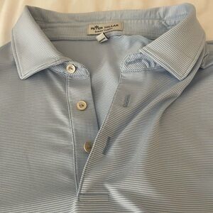 Peter Millar Sky Blue Striped Polo Shirt